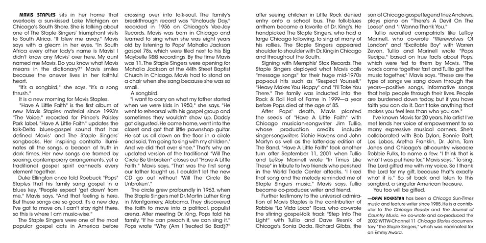 Mavis Staples booklet 2