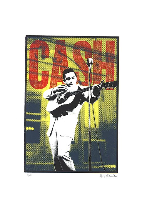 Johnny Cash, 4-color screenprint