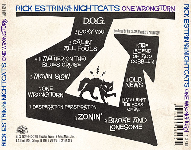 One Wrong Turn back cover by Rick Estrin & The Nightcats