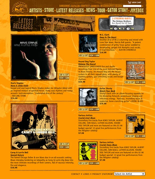 2005 website latest releases page
