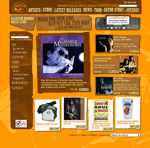2005 website store page